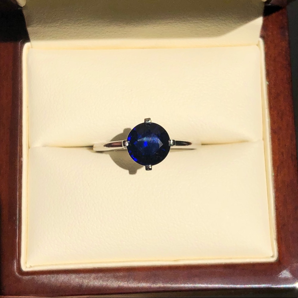 Platinum Sapphire solitaire ring